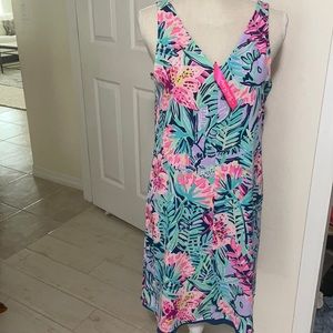 reversible blue/print dress s Lilly Pulitzer